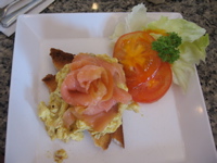 Breakfast:  Lox and Eggs on toast