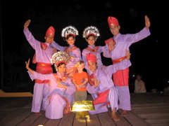 Aidan with Sulawese dance troupe